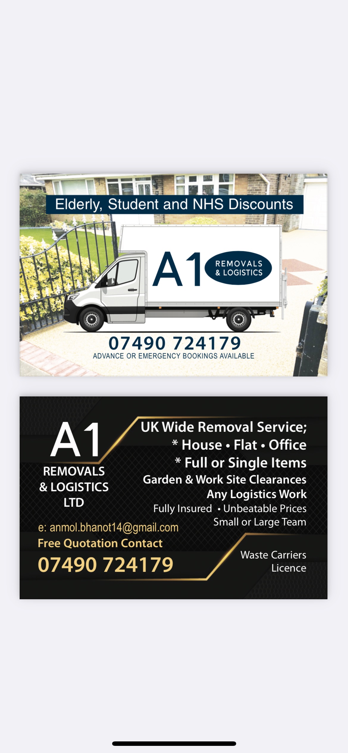 A1 removals & logistics Ltd -logo