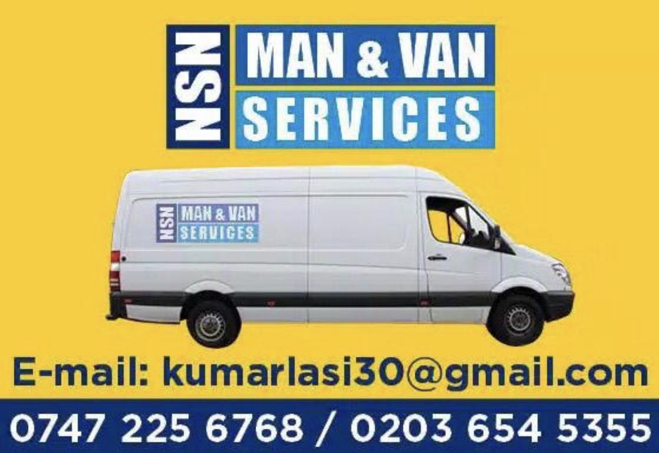 N S N man and van logo