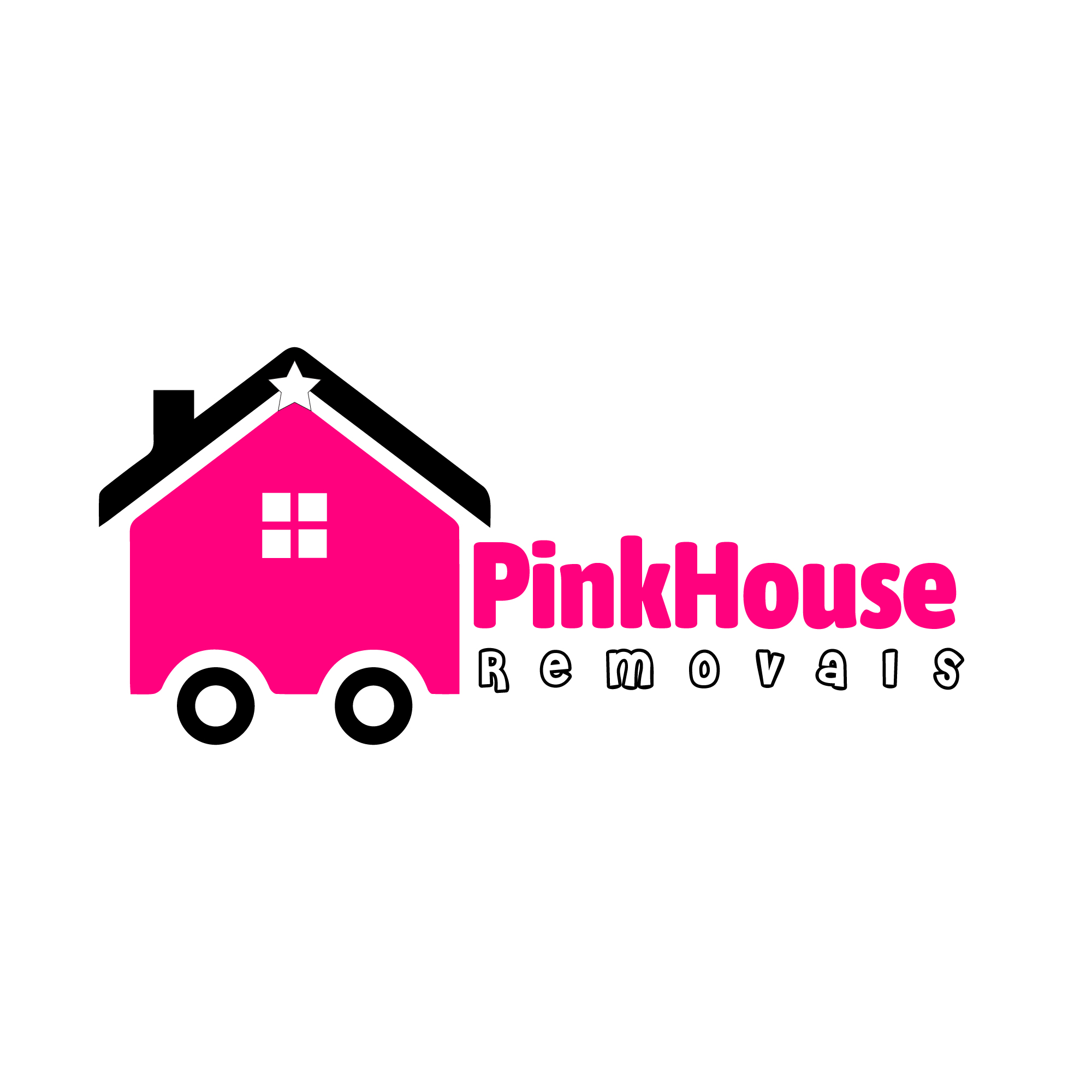 Pink house removals logo